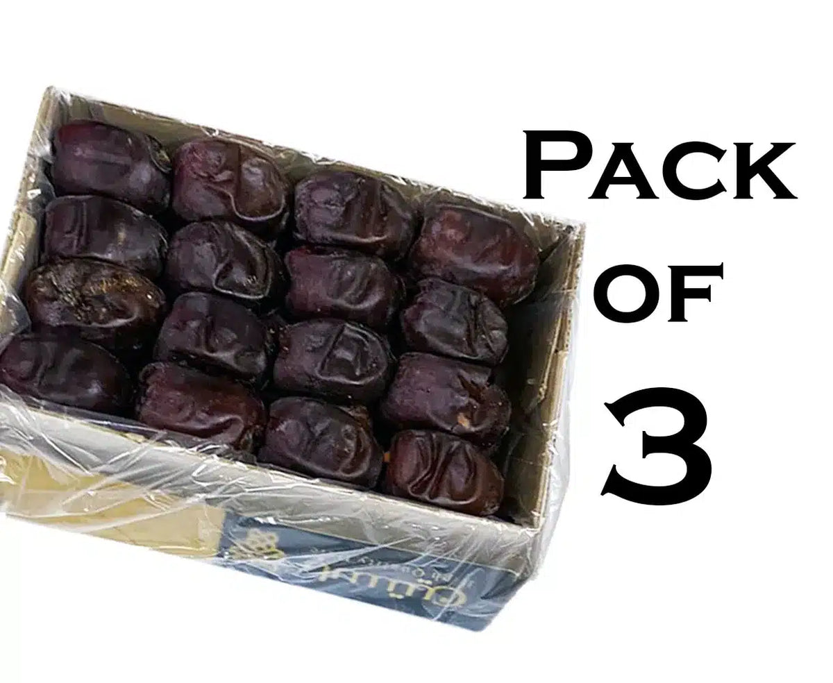 Khajoor Naram Black - Box Pack (Approx 500gm) - Pack Of 3 - Fresh Khajur Mazafati / Kali Khajor Mzaafti / Kaali Mzafti Dabba Packed 100% Original by Herbisol image 0