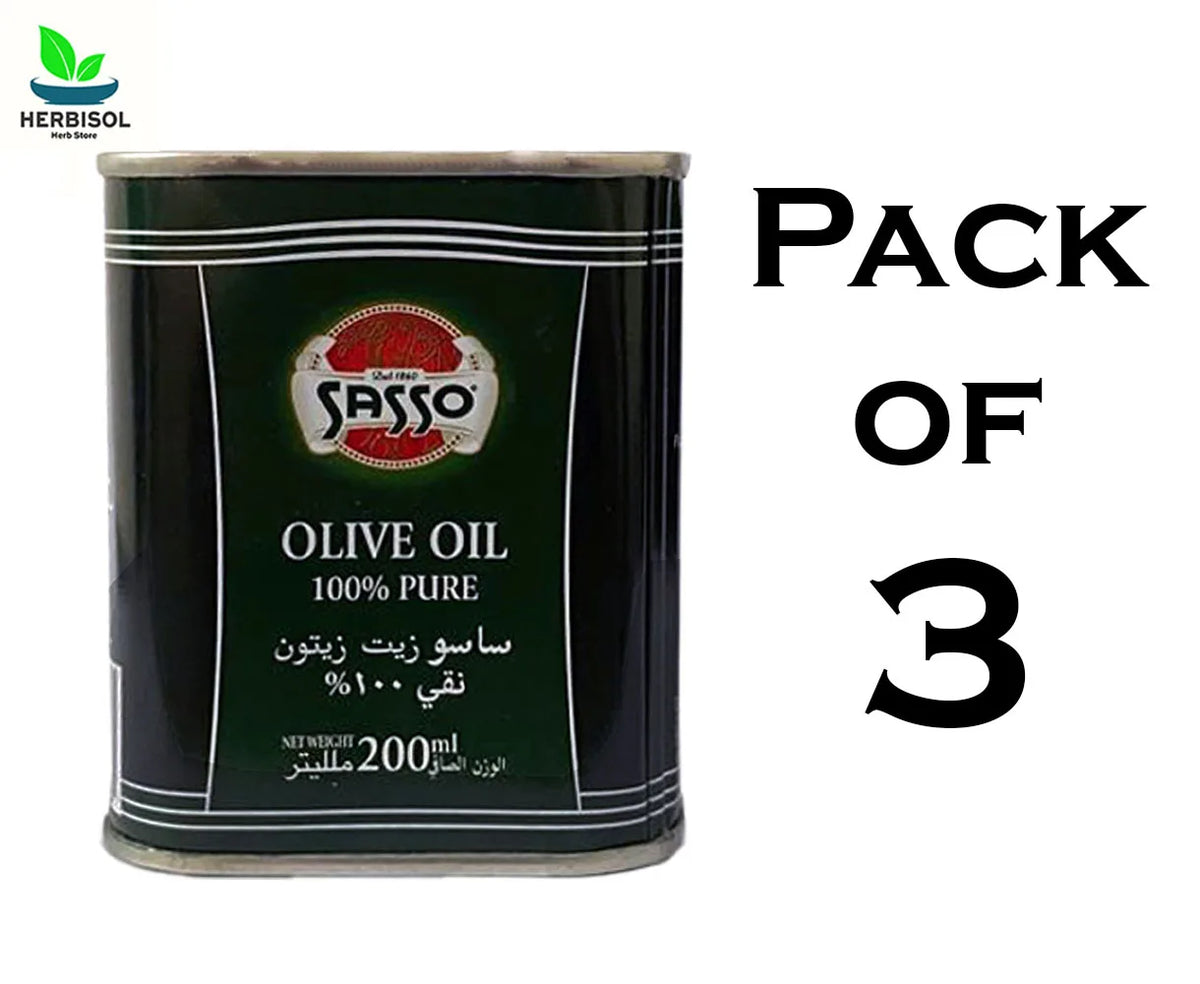 Olive Oil By Sasso 200ml - Zaitoon Ka Tail - Roghan Zetoon - Pack Of 3 image