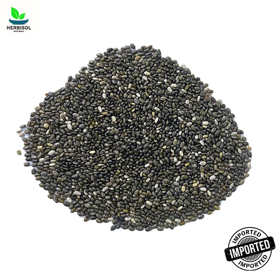 Chia Seeds 150gm چیاسیڈ - Imported From Brazil - 100% Original, Fresh Pure Original Tukham Daodi / Tukhm Sharbati Seed Packed by Herbisol image 0