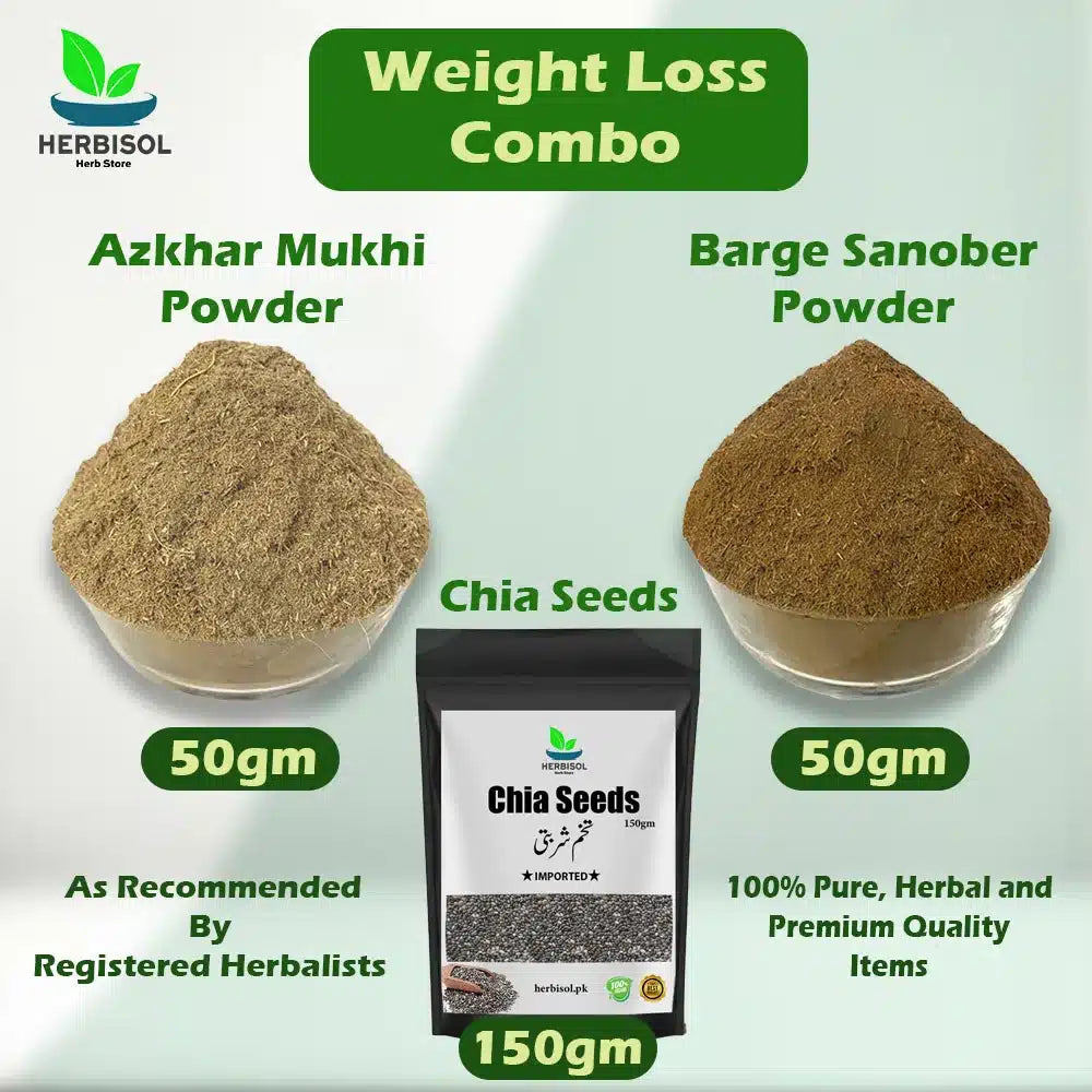 Weight Loss Combo | 3 in 1 | Asgar Mukki Powder + Barge Sanober Powder + Chia Seeds | 100% Original and Premium Quality by Herbisol image 0
