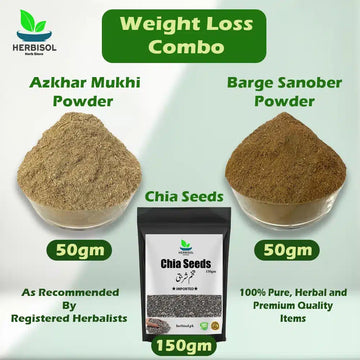 Weight Loss Combo | 3 in 1 | Asgar Mukki Powder + Barge Sanober Powder + Chia Seeds | 100% Original and Premium Quality by Herbisol image 0
