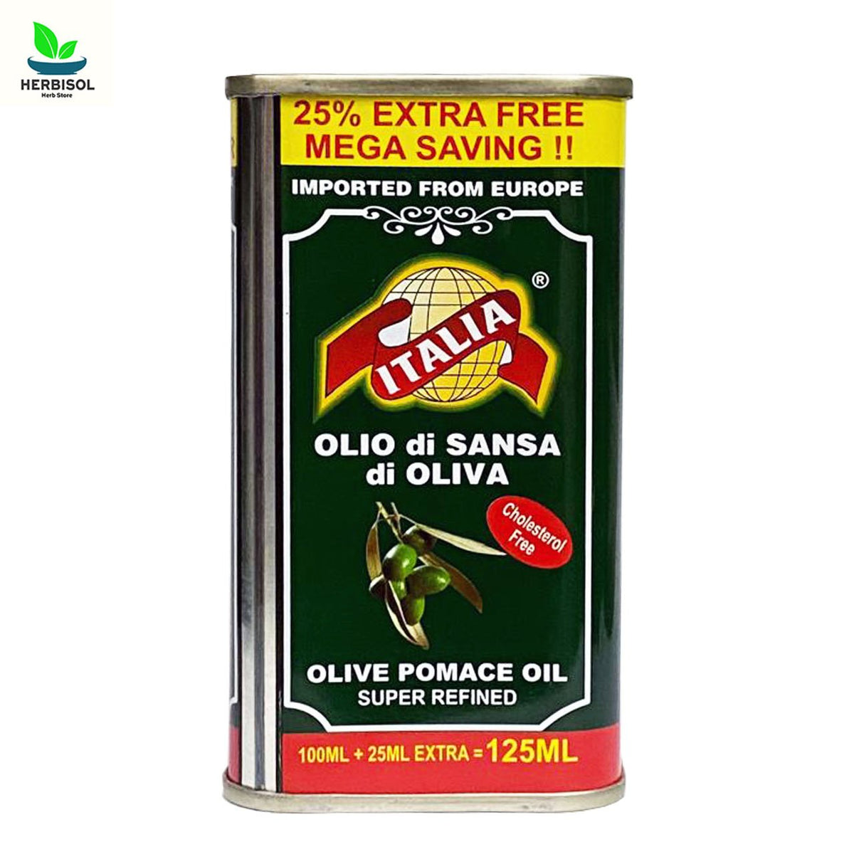 Olive Oil 125ml by Italia - Roghan e Zaitoon - Pure Tail - Imported From Spain - Super Refined Pomace image 0
