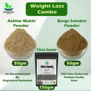 Weight Loss Combo | 3 in 1 | Asgar Mukki Powder + Barge Sanober Powder + Chia Seeds | 100% Original and Premium Quality by Herbisol